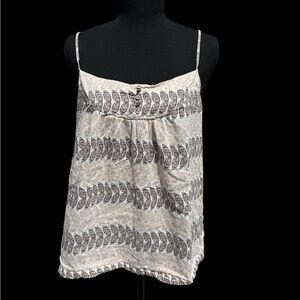Banana Republic Cream and Black Patterned Camisole